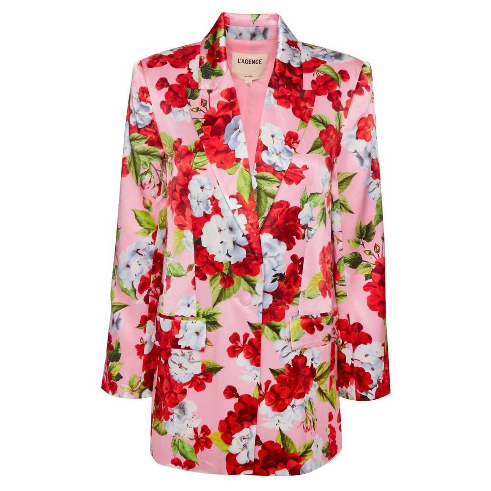 NEW L'AGENCE gwyneth relaxed blazer in cotton candy multi hydrangea - Picture 4 of 4